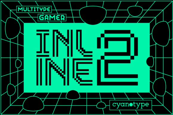 Gamer Inline 2: A Pixelated Display Font for Modern Editorial Design